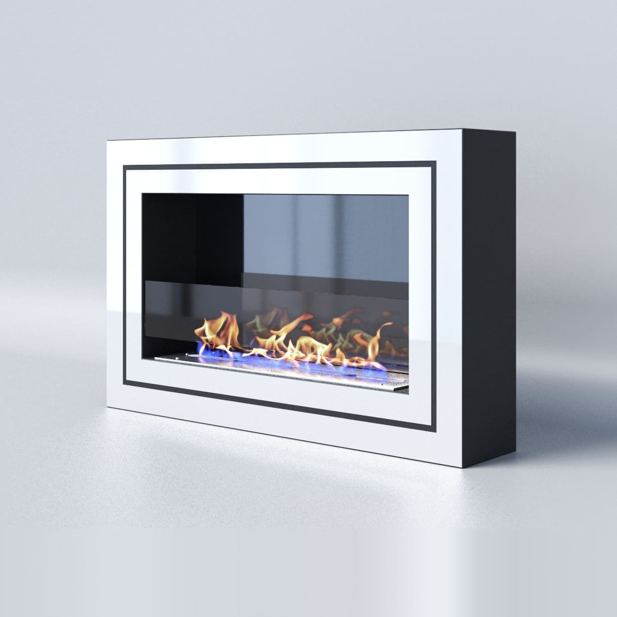 Биокамин "Русский огонь" Стенли 800N настенный (высота 500мм.) с декоративным стеклом (стемалитом) по цене 36 600 руб.