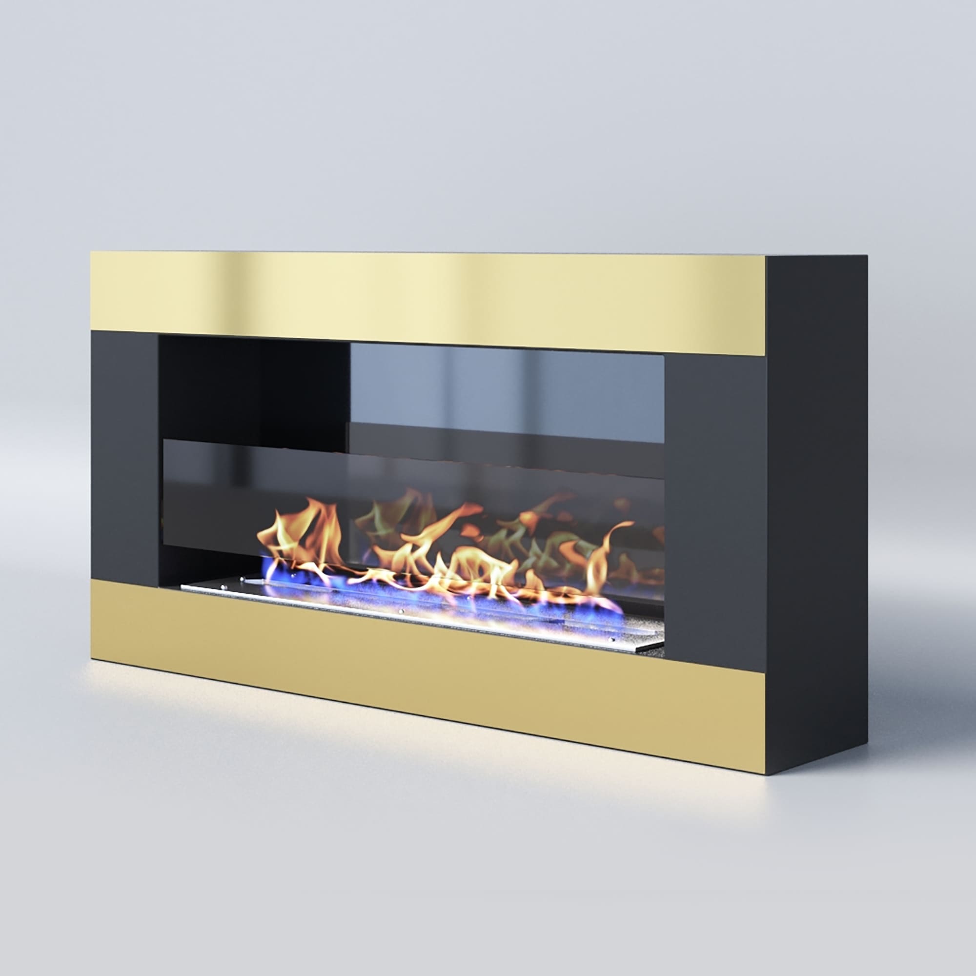 Биокамин "Русский огонь" Голд 800N настенный с декоративным стеклом (стемалитом) по цене 27 590 руб.