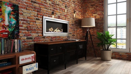 Биокамин "Русский огонь" Стенли 1100V встраиваемый с защитным стеклом по цене 43 250 руб.