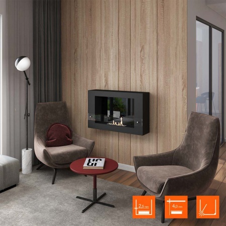 Биокамин SteelHeat WALL LONG 900 LITE черный, стекло по цене 28 665 руб.