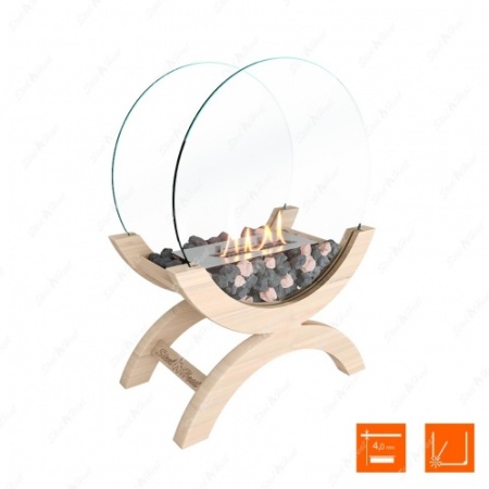 Биокамин напольный SteelHeat WOOD 400 молочный по цене 37 900 руб.