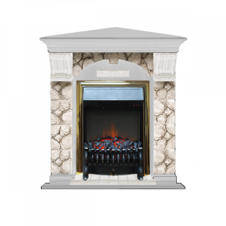 Арочный Карелия угловой (беленый дуб)+Fobos Brass